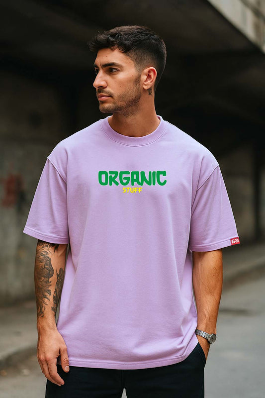 Bekaar Lavender Oversized T-Shirt – “Organic Stuff | Don’t Panic” Popeye Graphic | 240 GSM Streetwear Fit
