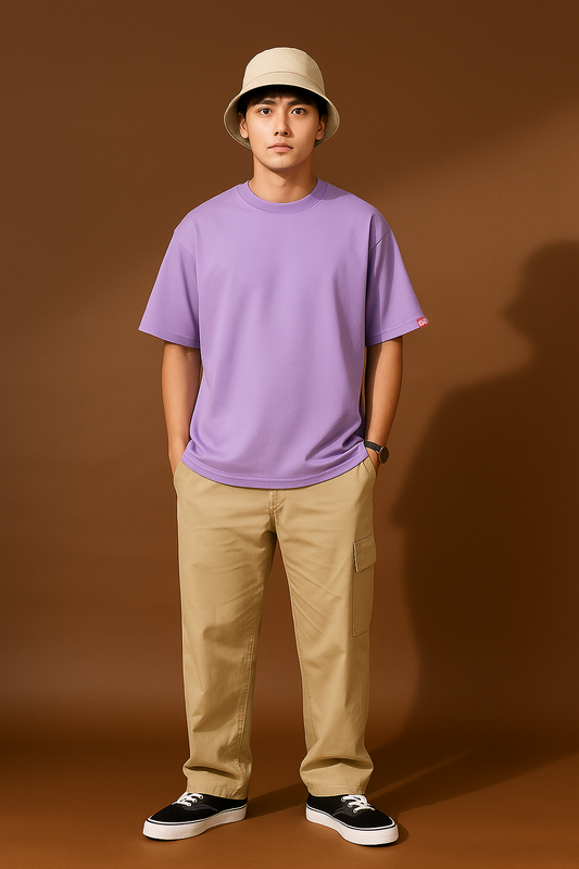 Lavender (Purple) Unprinted Oversized T-Shirt