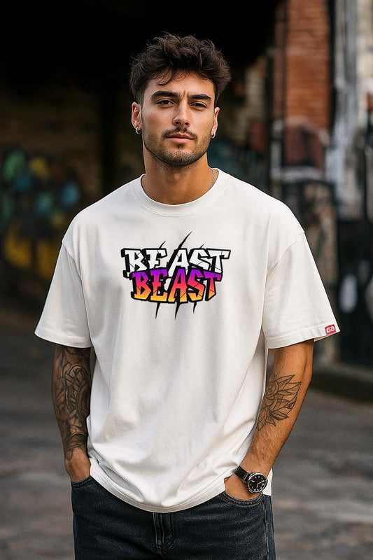Bekaar Beast Mode Oversized T-Shirt – Bold Streetwear Graphic | Drop Shoulder Clothing