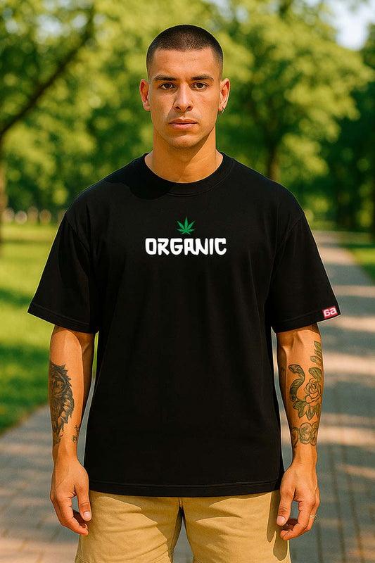Bekaar Black Oversized T-Shirt – "I Am Organic, Not For Everyone" | Funny Chill Sloth Graphic | Heavyweight Unisex Streetwear