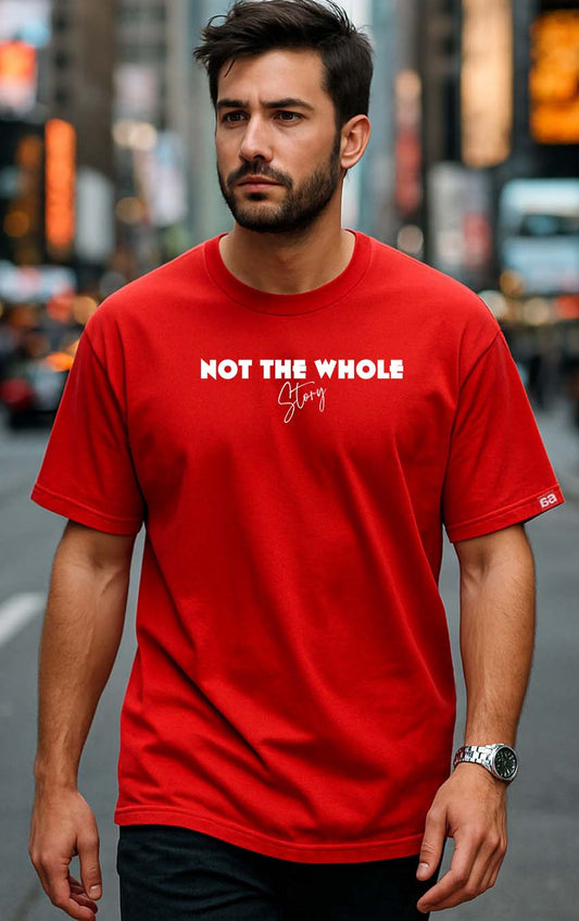Bekaar Red Oversized T-Shirt – "Not The Whole Story" | Future Awaits Every Sinner Edition