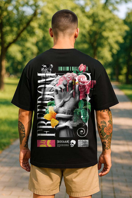 FREEDOM Oversized T-Shirt by Bekaar – Grunge Art Backprint for Street Rebels