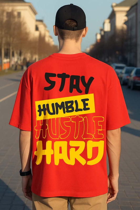 Bekaar Red Oversized T-Shirt – “Stay Humble, Hustle Hard” | Motivation-Driven Streetwear