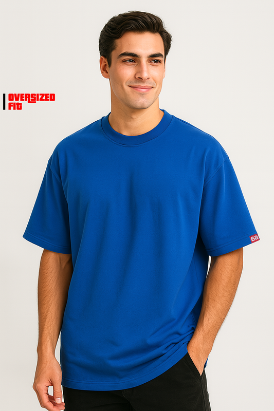 Royal Blue Unprinted Oversized T-Shirt
