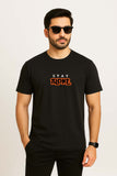Bekaar Regular Fit Black T-Shirt – “Stay Alone” Graphic Tee for Men & Women | 240 GSM French Terry Cotton | Bio-Washed Streetwear Fit | Unisex Drop Shoulder Design