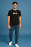Bekaar Regular Fit Black T-Shirt – “FEARLESS” Graphic Printed Tee for Men & Women | Heavyweight 240 GSM Cotton | Multicolor Bold Typography Streetwear | Unisex Drop Shoulder Fit