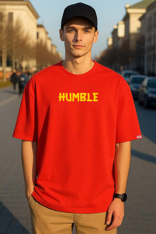 Bekaar Red Oversized T-Shirt – “Stay Humble, Hustle Hard” | Motivation-Driven Streetwear