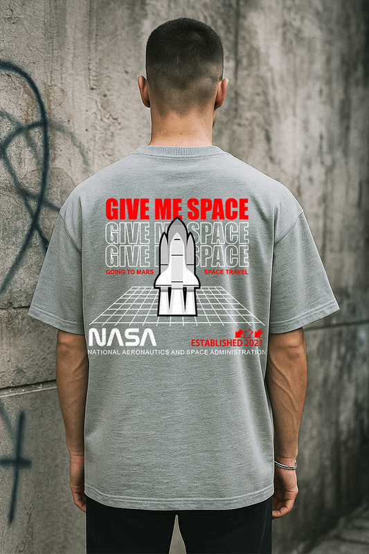 Bekaar Grey Oversized T-Shirt – “GIVE ME SPACE” | NASA Edition Streetwear Drop