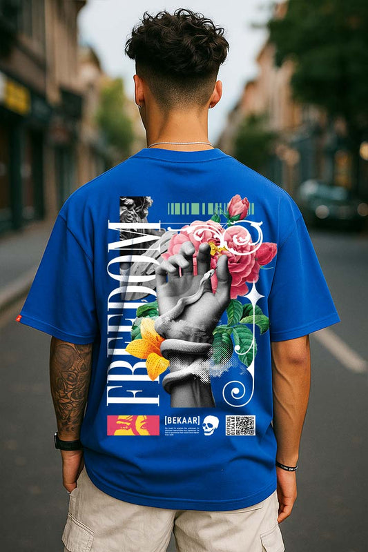 Bekaar Freedom Oversized T-Shirt – Artistic Back Graphic | Premium Cotton Streetwear Drop