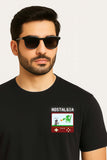 Bekaar Oversized Black T-Shirt – “NOSTALGIA” Retro Gamer Pixel Design | Heavyweight 240 GSM Cotton | Unisex Drop Shoulder Fit for Men & Women